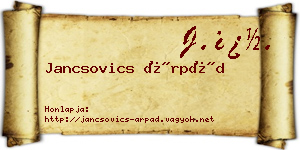 Jancsovics Árpád névjegykártya